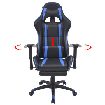 Kék dönthető versenyautó ülés alakú irodai szék lá...