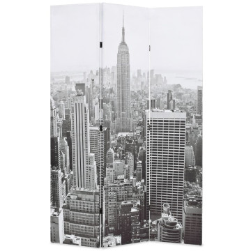 Fekete-fehér New York mintás paraván 120 x 170 cm - utánvéttel vagy ingyenes szállítással
