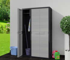 Fekete és szürke kerti tárolószekrény 4 polccal - utánvéttel vagy ingyenes szállítással