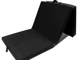 Háromrét összehajtható fekete matrac 190 x 70 x 9 cm - utánvéttel vagy ingyenes szállítással