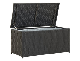 Fekete kerti polyrattan tárolóláda 100 x 50 x 50 cm - utánvéttel vagy ingyenes szállítással