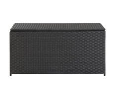 Fekete kerti polyrattan tárolóláda 100 x 50 x 50 cm - utánvéttel vagy ingyenes szállítással