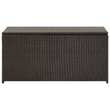 Barna kerti polyrattan tárolóláda 100 x 50 x 50 cm - utánvéttel vagy ingyenes szállítással