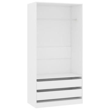 Fehér szerelt fa ruhásszekrény 100 x 50 x 200 cm - utánvéttel vagy ingyenes szállítással