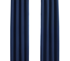 2 db kék sötétítőfüggöny fémgyűrűkkel 140 x 225 cm - utánvéttel vagy ingyenes szállítással