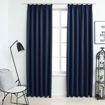 2 db kék sötétítőfüggöny kampókkal 140 x 175 cm - utánvéttel vagy ingyenes szállítással
