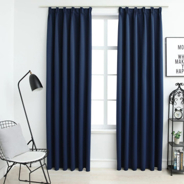 2 db kék sötétítőfüggöny kampókkal 140 x 225 cm - utánvéttel vagy ingyenes szállítással