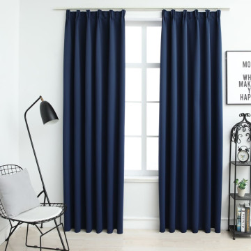 2 db kék sötétítőfüggöny kampókkal 140 x 245 cm - utánvéttel vagy ingyenes szállítással