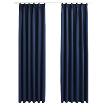 2 db kék sötétítőfüggöny kampókkal 140 x 245 cm - utánvéttel vagy ingyenes szállítással