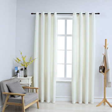 2 db krémszínű bársony sötétítőfüggöny gyűrűkkel 140 x 245 cm - utánvéttel vagy ingyenes szállítással