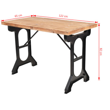 étkezőasztal tömör fenyő asztallappal 122 x 65 x 82 cm - utánvéttel vagy ingyenes szállítással