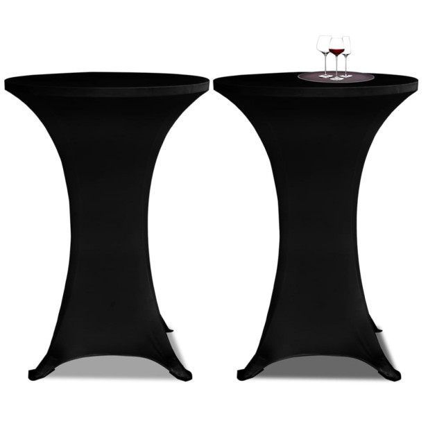 4 db fekete sztreccs asztalterítő bárasztalhoz Ø80 cm - utánvéttel vagy ingyenes szállítással
