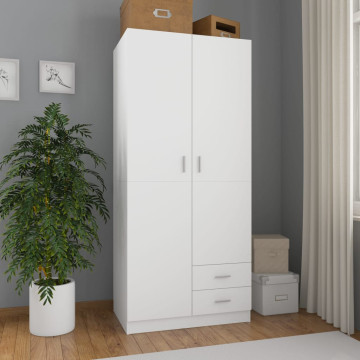 Fehér szerelt fa ruhásszekrény 80 x 52 x 180 cm - utánvéttel vagy ingyenes szállítással