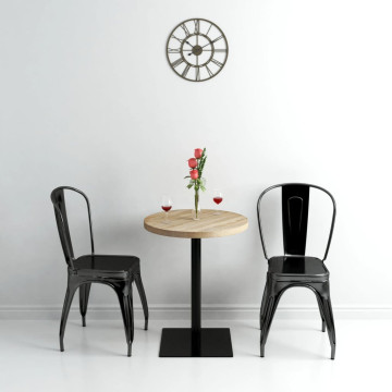 Kerek, tölgyfa színű MDF/acél bisztró asztal 60 x 75 cm - utánvéttel vagy ingyenes szállítással