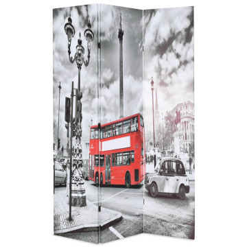 Fekete-fehér londoni busz mintás paraván 120 x 170 cm - utánvéttel vagy ingyenes szállítással