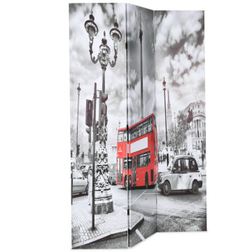 Fekete-fehér londoni busz mintás paraván 120 x 170 cm - utánvéttel vagy ingyenes szállítással