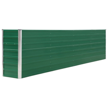 Zöld horganyzott acél kerti magaságyás 320 x 40 x 77 cm - utánvéttel vagy ingyenes szállítással