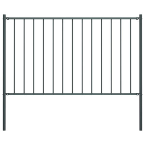 Antracitszürke porszórt acél kerítéspanel oszlopokkal 1,7x0,75 - utánvéttel vagy ingyenes szállítással