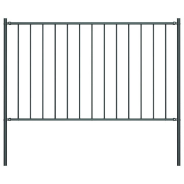 Antracitszürke porszórt acél kerítéspanel oszlopokkal 1,7x0,75 - utánvéttel vagy ingyenes szállítással