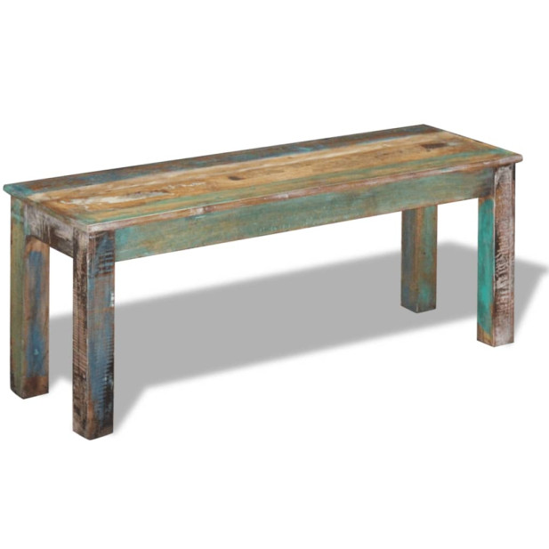 Tömör újrahasznosított fa pad 110 x 35 x 45 cm - utánvéttel vagy ingyenes szállítással