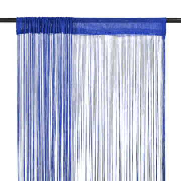 2 db kék zsinórfüggöny 100 x 250 cm - utánvéttel vagy ingyenes szállítással
