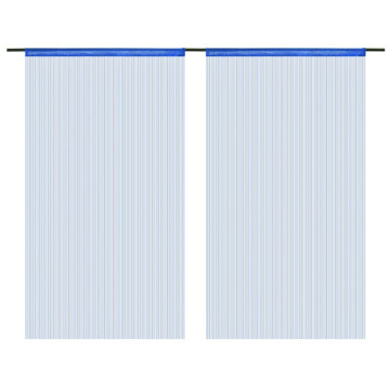 2 db kék zsinórfüggöny 100 x 250 cm - utánvéttel vagy ingyenes szállítással