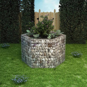 Hatszögletű gabion virágtartó 160 x 140 x 100 cm - utánvéttel vagy ingyenes szállítással