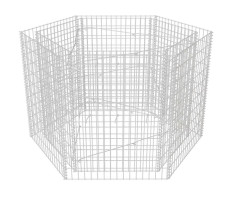 Hatszögletű gabion virágtartó 160 x 140 x 100 cm - utánvéttel vagy ingyenes szállítással