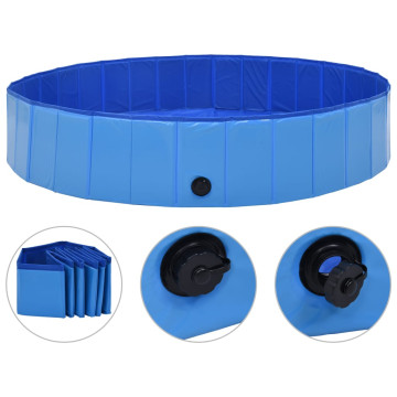 összehajtható kék PVC kutyamedence 160 x 30 cm - utánvéttel vagy ingyenes szállítással