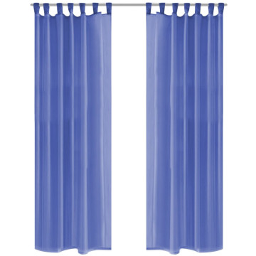 2 db királykék voile függöny 140 x 175 cm - utánvéttel vagy ingyenes szállítással