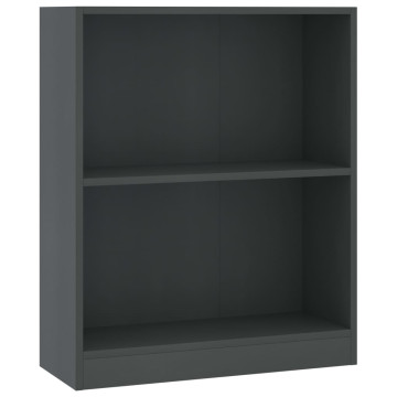 Szürke szerelt fa könyvespolc 60 x 24 x 76 cm - utánvéttel vagy ingyenes szállítással