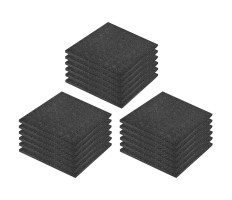 18 darab fekete esésvédő ütéscsillapító gumilap 50 x 50 x 3 cm - utánvéttel vagy ingyenes szállítással