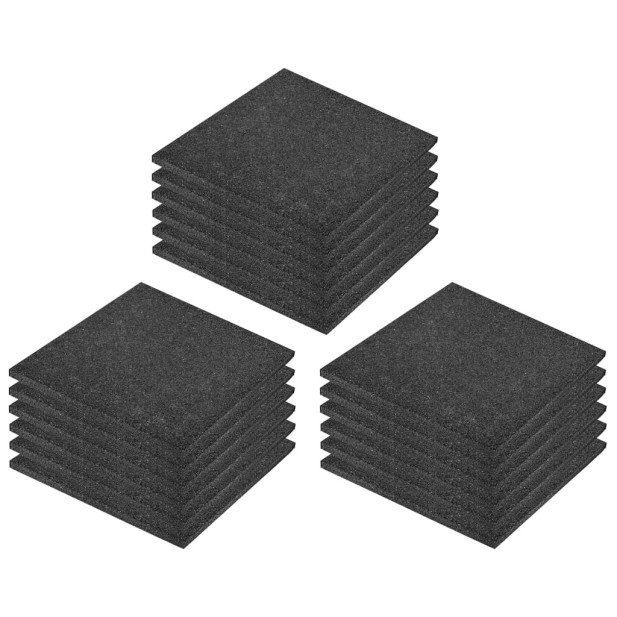 18 darab fekete esésvédő ütéscsillapító gumilap 50 x 50 x 3 cm - utánvéttel vagy ingyenes szállítással