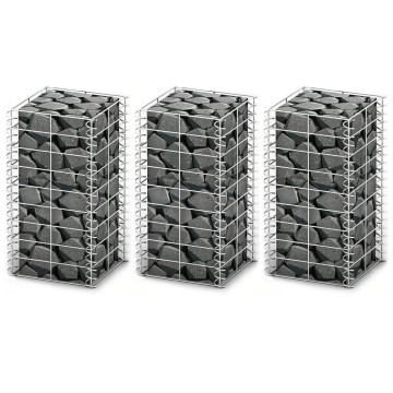 3 db gabion kosár horganyzott drótból 25 x 25 x 50 cm - utánvéttel vagy ingyenes szállítással