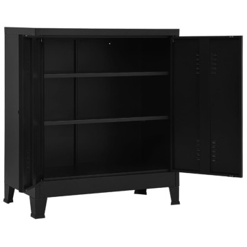 Fekete acél ipari tárolószekrény 90 x 40 x 100 cm - utánvéttel vagy ingyenes szállítással
