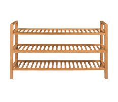 Tömör tölgyfa cipőtartó 3 polccal 100 x 27 x 59,5 cm - utánvéttel vagy ingyenes szállítással