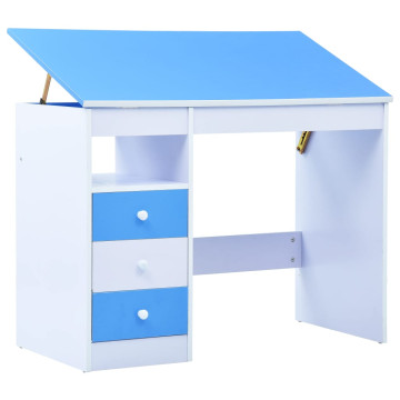 Kék és fehér dönthető gyerekíróasztal - utánvéttel vagy ingyenes szállítással