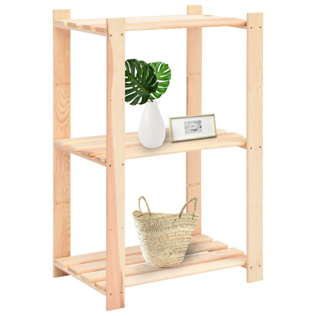 5 db 3-szintes tömör fenyőfa tárolópolc 150 kg 60 x 38 x 90 cm - utánvéttel vagy ingyenes szállítással