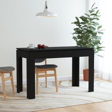 Fekete szerelt fa étkezőasztal 120 x 60 x 76 cm - utánvéttel vagy ingyenes szállítással
