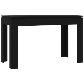 Fekete szerelt fa étkezőasztal 120 x 60 x 76 cm - utánvéttel vagy ingyenes szállítással
