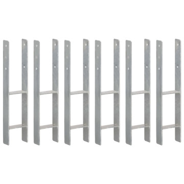 6 db ezüstszínű horganyzott acél kerítéshorgony 12 x 6 x 60 cm - utánvéttel vagy ingyenes szállítással