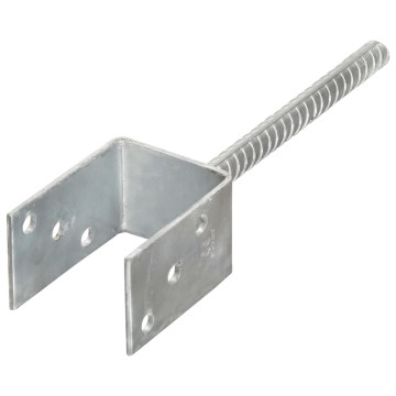6 db ezüstszínű horganyzott acél kerítéshorgony 7 x 6 x 30 cm - utánvéttel vagy ingyenes szállítással