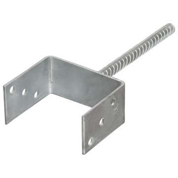 6 db ezüstszínű horganyzott acél kerítéshorgony 12 x 6 x 30 cm - utánvéttel vagy ingyenes szállítással