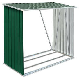 Zöld horganyzott acél kerti tűzifatároló 163 x 83 x 154 cm - utánvéttel vagy ingyenes szállítással