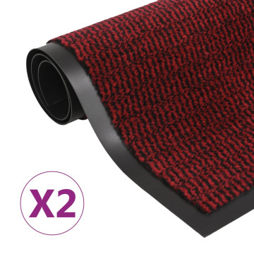 2 db piros négyszögletes bolyhos szennyfogó szőnyeg 60 x 90 cm - utánvéttel vagy ingyenes szállítással