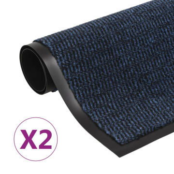 2 db kék négyszögletes bolyhos szennyfogó szőnyeg 60 x 90 cm - utánvéttel vagy ingyenes szállítással