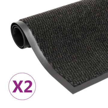 2 db fekete négyszögletes bolyhos szennyfogó szőnyeg 80x120 cm - utánvéttel vagy ingyenes szállítással