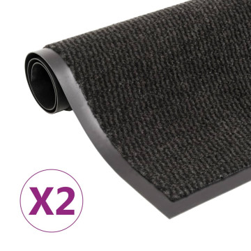 2 db fekete négyszögletes bolyhos szennyfogó szőnyeg 90x150 cm - utánvéttel vagy ingyenes szállítással