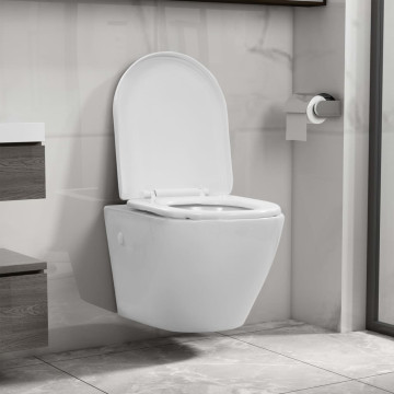 Fehér kerámia perem nélküli fali WC - utánvéttel vagy ingyenes szállítással