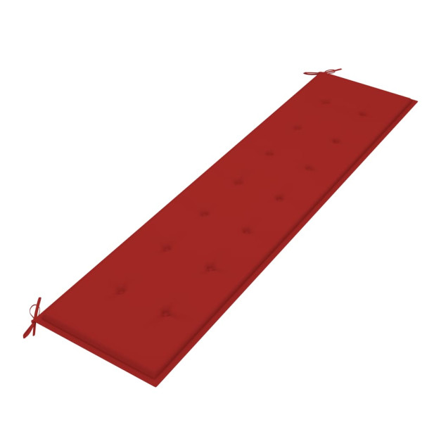 Piros oxford szövet kerti padpárna 200 x 50 x 3 cm - utánvéttel vagy ingyenes szállítással